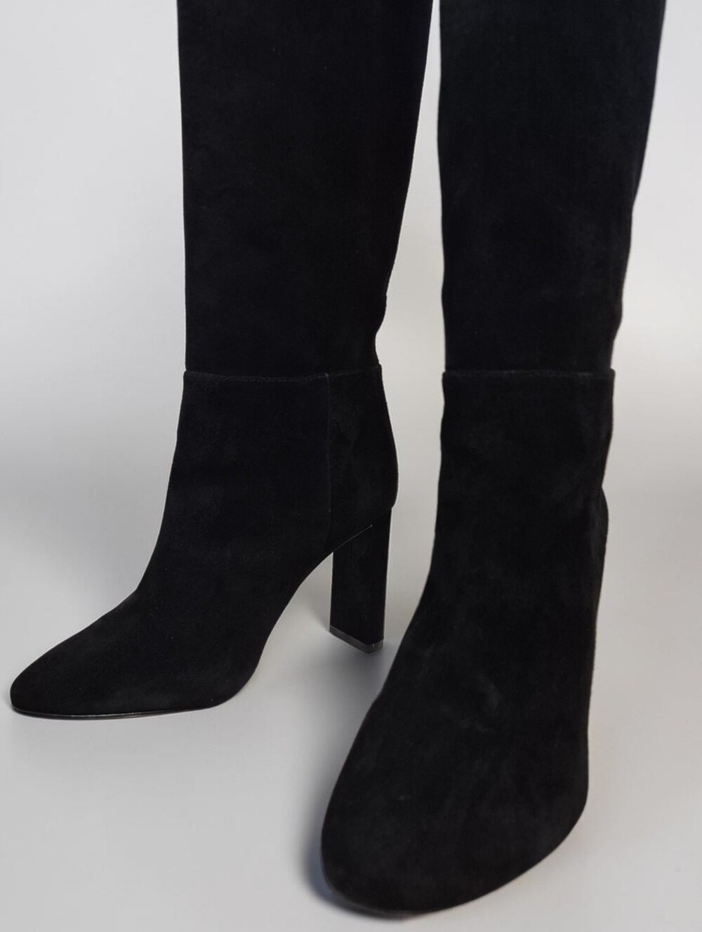 Schutz Austine Black Suede Over the Knee Boots 9 Block Heel Round Toe - Picture 12 of 16